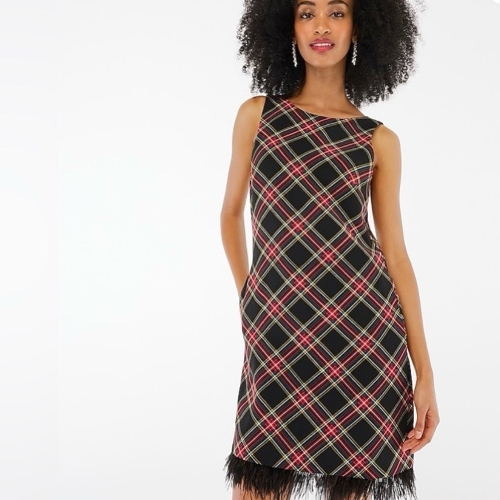J. Crew Tartan Black and Red Plaid Mini Dress
